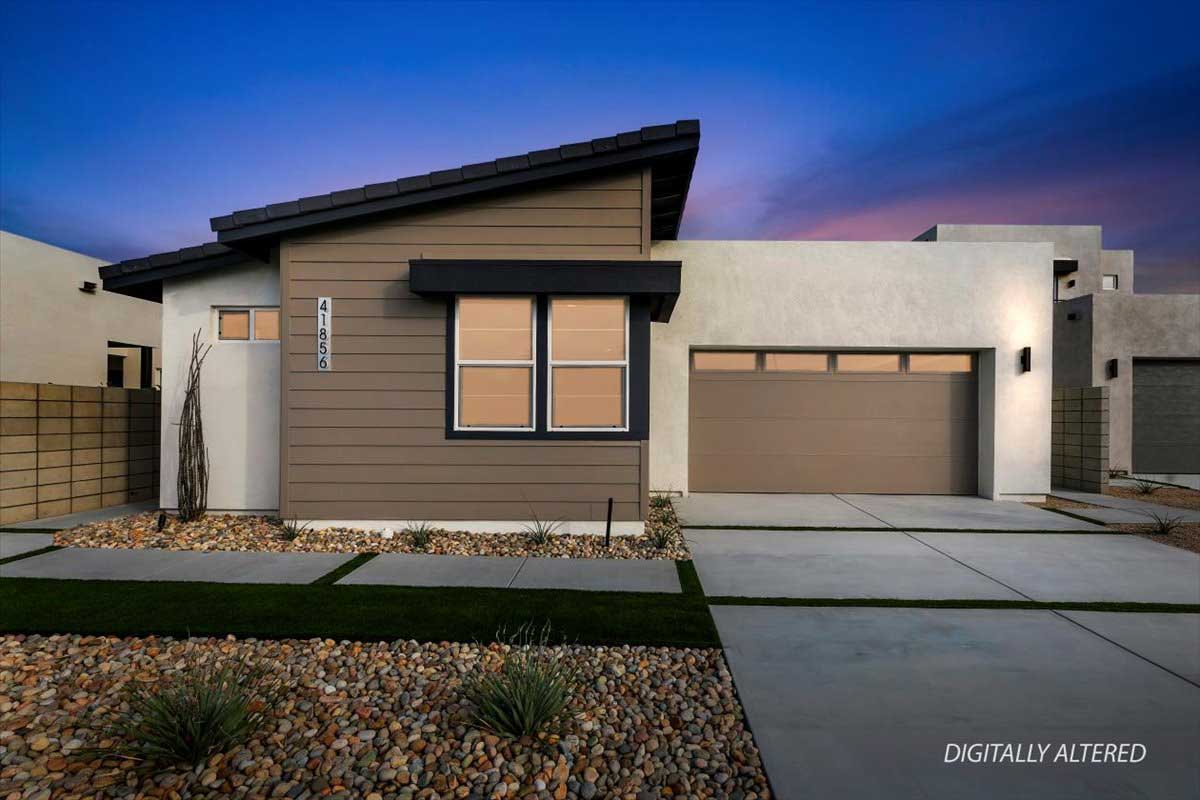 lot 6 move in ready home at dusk.