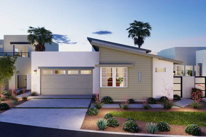 artist's rendering of backyard and pool plan 2 Contemporary Volare.